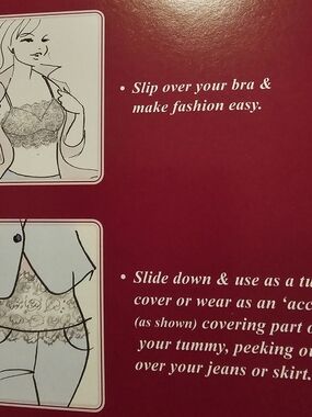 Women’s Lace Bandeau Slipover - White and Black